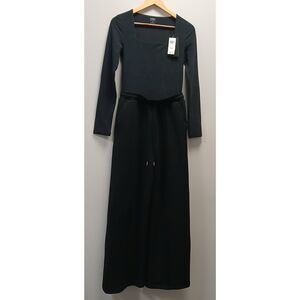 Ypb Abercrombie womens small hybrid wide leg jumpsuit black gray Activewear